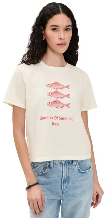 Sunny Somewhere Sardines of Sardinia Everyday Tee Off White | Thumbnail 1 Sunny Somewhere Sardines of Sardinia Everyday Tee Off White | Thumbnail 1