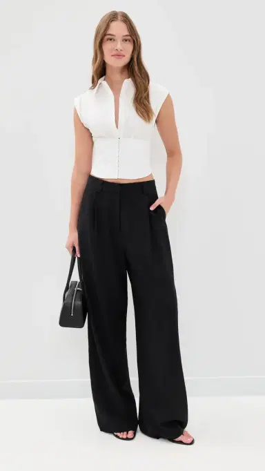 ALICE + OLIVIA Kim Paneled Corset Fitted Top Off White | Thumbnail 5 ALICE + OLIVIA Kim Paneled Corset Fitted Top Off White | Thumbnail 5