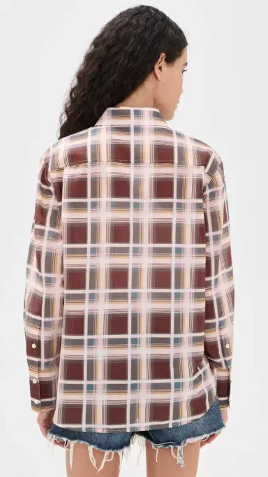 FRAME The Boy Shirt ilver Peony Plaid | Thumbnail 3 FRAME The Boy Shirt ilver Peony Plaid | Thumbnail 3