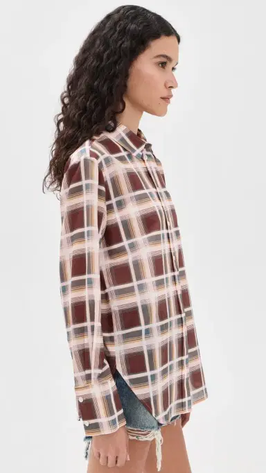 FRAME The Boy Shirt ilver Peony Plaid | Thumbnail 4 FRAME The Boy Shirt ilver Peony Plaid | Thumbnail 4