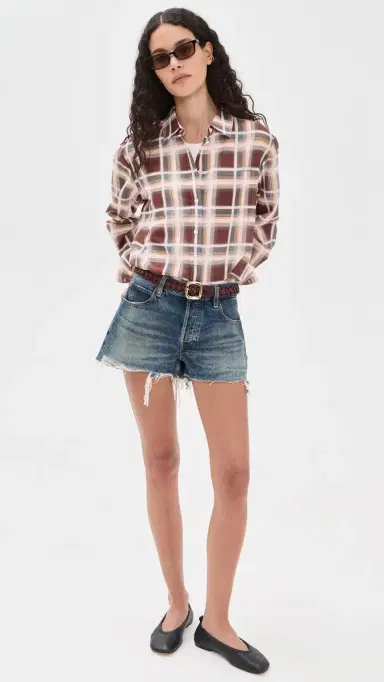 FRAME The Boy Shirt ilver Peony Plaid | Thumbnail 5 FRAME The Boy Shirt ilver Peony Plaid | Thumbnail 5