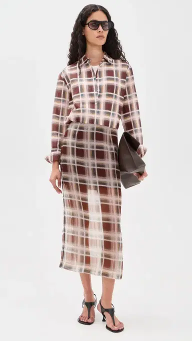 FRAME The Boy Shirt ilver Peony Plaid | Thumbnail 6 FRAME The Boy Shirt ilver Peony Plaid | Thumbnail 6