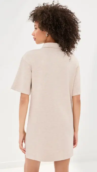 LE BOP Solene Polo Mini Dress Heathered Oat | Thumbnail 3 LE BOP Solene Polo Mini Dress Heathered Oat | Thumbnail 3