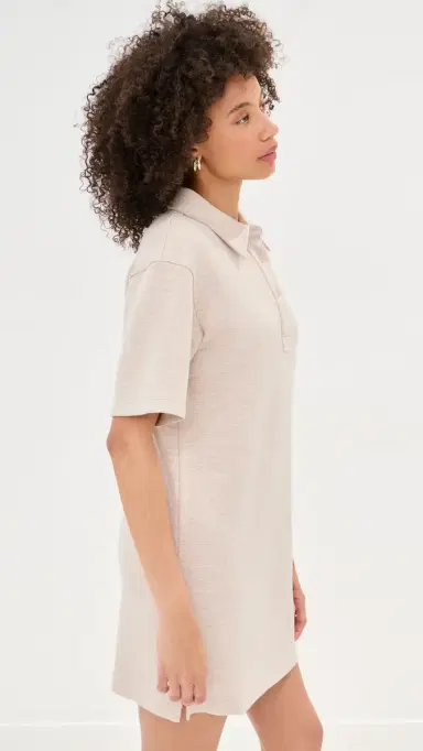 LE BOP Solene Polo Mini Dress Heathered Oat | Thumbnail 4 LE BOP Solene Polo Mini Dress Heathered Oat | Thumbnail 4