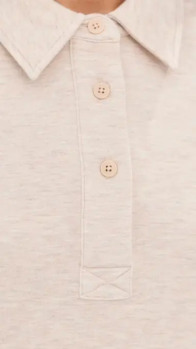 LE BOP Solene Polo Mini Dress Heathered Oat | Thumbnail 6 LE BOP Solene Polo Mini Dress Heathered Oat | Thumbnail 6