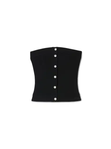 Off-White Black Jersey Corset Top | Thumbnail 1 Off-White Black Jersey Corset Top | Thumbnail 1