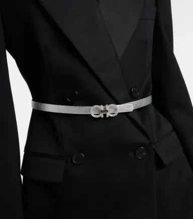 Ferragamo Gancini metallic leather belt | Thumbnail 3 Ferragamo Gancini metallic leather belt | Thumbnail 3