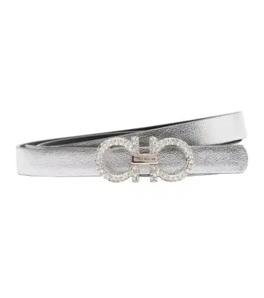 Ferragamo Gancini metallic leather belt | Thumbnail 1 Ferragamo Gancini metallic leather belt | Thumbnail 1