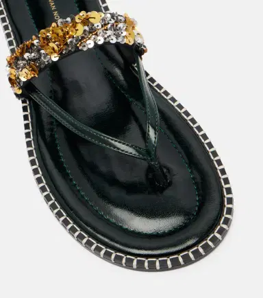 Dries Van Noten Sequined leather thong sandals | Thumbnail 2 Dries Van Noten Sequined leather thong sandals | Thumbnail 2