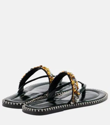 Dries Van Noten Sequined leather thong sandals | Thumbnail 3 Dries Van Noten Sequined leather thong sandals | Thumbnail 3