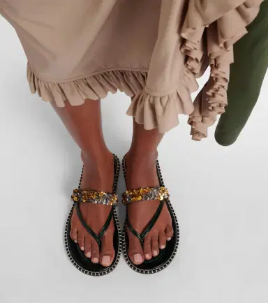 Dries Van Noten Sequined leather thong sandals | Thumbnail 6 Dries Van Noten Sequined leather thong sandals | Thumbnail 6