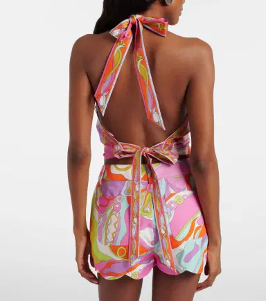 PUCCI Orchidee halterneck silk twill top | Thumbnail 3 PUCCI Orchidee halterneck silk twill top | Thumbnail 3