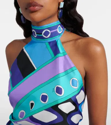 PUCCI Vivara silk twill halterneck top | Thumbnail 2 PUCCI Vivara silk twill halterneck top | Thumbnail 2