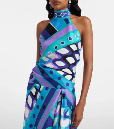 PUCCI Vivara silk twill halterneck top | Thumbnail 3 PUCCI Vivara silk twill halterneck top | Thumbnail 3