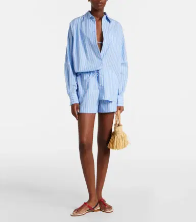 Hunza G Striped cotton poplin shorts | Thumbnail 3 Hunza G Striped cotton poplin shorts | Thumbnail 3