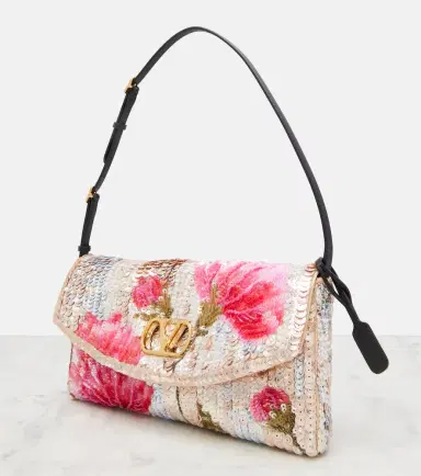 Valentino Garavani DeVain Small floral sequined shoulder bag | Thumbnail 3 Valentino Garavani DeVain Small floral sequined shoulder bag | Thumbnail 3
