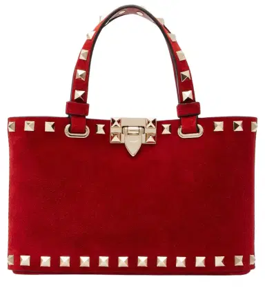 Valentino Garavani Rockstud Mini suede top-handle bag | Thumbnail 1 Valentino Garavani Rockstud Mini suede top-handle bag | Thumbnail 1