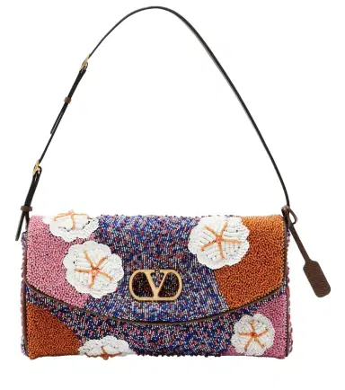 Valentino Garavani DeVain Small floral embellished shoulder bag | Thumbnail 1 Valentino Garavani DeVain Small floral embellished shoulder bag | Thumbnail 1