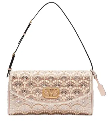 Valentino Garavani DeVain Small embellished satin shoulder bag | Thumbnail 1 Valentino Garavani DeVain Small embellished satin shoulder bag | Thumbnail 1