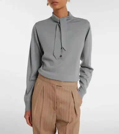 Valentino Tie-neck virgin wool sweater | Thumbnail 6 Valentino Tie-neck virgin wool sweater | Thumbnail 6