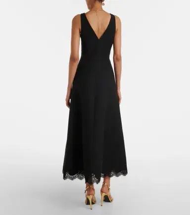 Valentino Crepe Couture lace-trimmed midi dress | Thumbnail 3 Valentino Crepe Couture lace-trimmed midi dress | Thumbnail 3