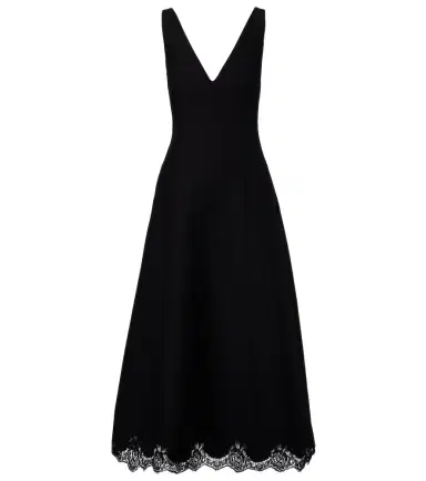 Valentino Crepe Couture lace-trimmed midi dress | Thumbnail 1 Valentino Crepe Couture lace-trimmed midi dress | Thumbnail 1