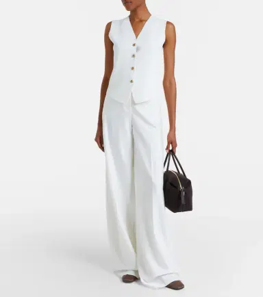 Max Mara Cotton piqué wide-leg pants | Thumbnail 4 Max Mara Cotton piqué wide-leg pants | Thumbnail 4