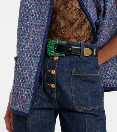 Valentino Garavani VLogo embellished leather belt | Thumbnail 3 Valentino Garavani VLogo embellished leather belt | Thumbnail 3