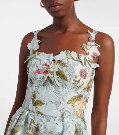 Oscar de la Renta Floral lace guipure cocktail dress | Thumbnail 5 Oscar de la Renta Floral lace guipure cocktail dress | Thumbnail 5