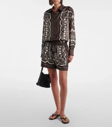 Nili Lotan Frances printed silk twill shorts | Thumbnail 3 Nili Lotan Frances printed silk twill shorts | Thumbnail 3