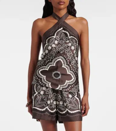 Nili Lotan Solal printed halterneck silk top | Thumbnail 3 Nili Lotan Solal printed halterneck silk top | Thumbnail 3