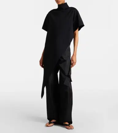 Alaïa Alaïa Asymmetric cotton jersey T-shirt | Thumbnail 4 Alaïa Alaïa Asymmetric cotton jersey T-shirt | Thumbnail 4