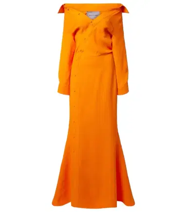 Balenciaga Off-shoulder silk gown | Thumbnail 1 Balenciaga Off-shoulder silk gown | Thumbnail 1