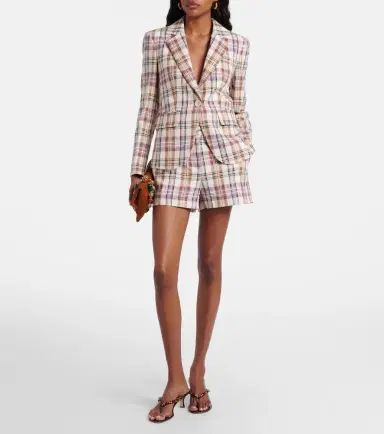 Veronica Beard Allen cotton-blend plaid shorts | Thumbnail 2 Veronica Beard Allen cotton-blend plaid shorts | Thumbnail 2