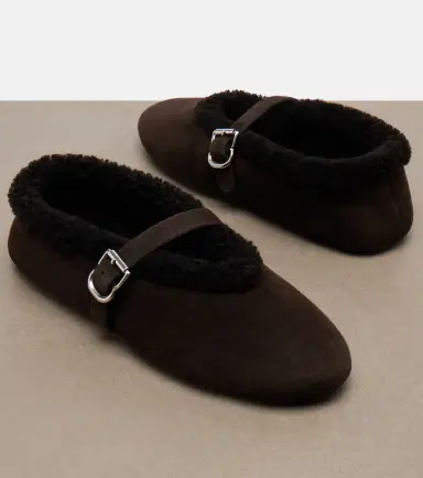 Alaia Alaïa Shearling-lined suede Mary Jane flats | Thumbnail 2 Alaia Alaïa Shearling-lined suede Mary Jane flats | Thumbnail 2