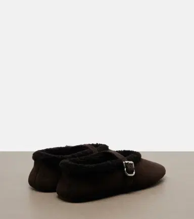 Alaia Alaïa Shearling-lined suede Mary Jane flats | Thumbnail 3 Alaia Alaïa Shearling-lined suede Mary Jane flats | Thumbnail 3