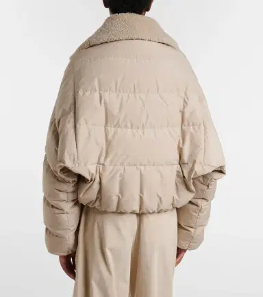 Brunello Cucinelli Shearling-trimmed cotton-blend down jacket | Thumbnail 5 Brunello Cucinelli Shearling-trimmed cotton-blend down jacket | Thumbnail 5