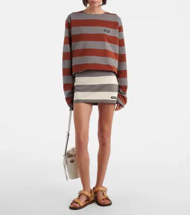 Miu Miu Striped cotton jersey T-shirt | Thumbnail 2 Miu Miu Striped cotton jersey T-shirt | Thumbnail 2