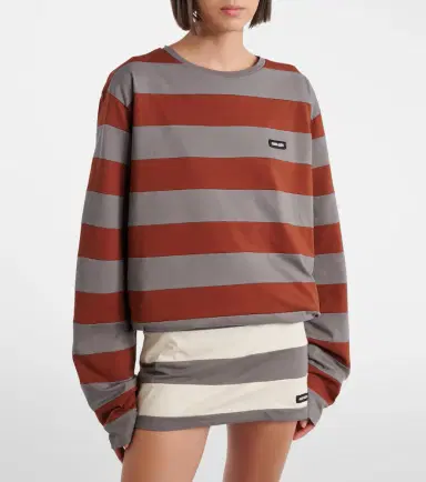 Miu Miu Striped cotton jersey T-shirt | Thumbnail 4 Miu Miu Striped cotton jersey T-shirt | Thumbnail 4