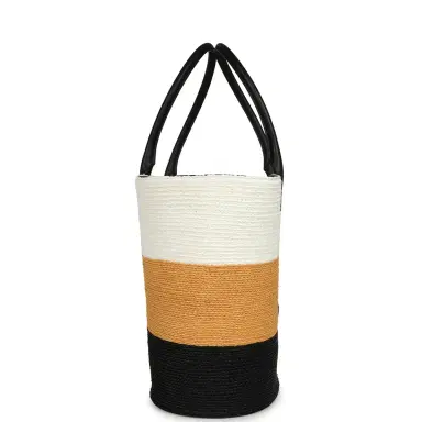 Chanel Chanel Maxi Coco Beach Small Shopping Bag White, Dark Beige, Black Raffia and Calfskin | Thumbnail 3 Chanel Chanel Maxi Coco Beach Small Shopping Bag White, Dark Beige, Black Raffia and Calfskin | Thumbnail 3