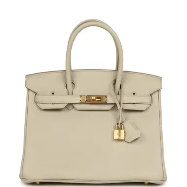 HERMÈS Hermes Birkin 30 Beton Clemence Gold Hardware | Thumbnail 1 HERMÈS Hermes Birkin 30 Beton Clemence Gold Hardware | Thumbnail 1