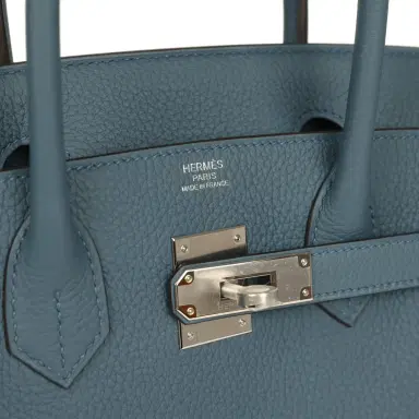 HERMÈS Hermes Birkin 30 Bleu Tempete Togo Palladium Hardware | Thumbnail 7 HERMÈS Hermes Birkin 30 Bleu Tempete Togo Palladium Hardware | Thumbnail 7