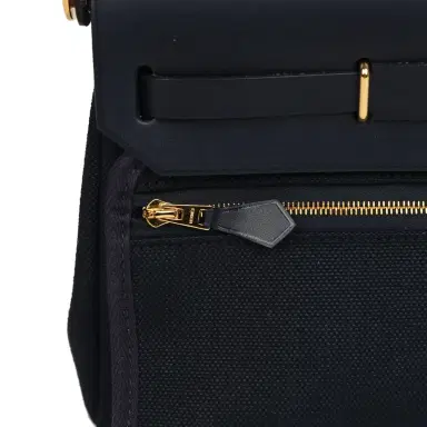 HERMÈS Hermes Herbag Zip 20 Mini Bleu Indigo Toile Militaire Canvas and Vache Hunter Gold Hardware | Thumbnail 9 HERMÈS Hermes Herbag Zip 20 Mini Bleu Indigo Toile Militaire Canvas and Vache Hunter Gold Hardware | Thumbnail 9