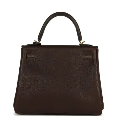 HERMÈS Hermes Kelly Retourne 25 Ebene Barenia Faubourg Gold Hardware | Thumbnail 4 HERMÈS Hermes Kelly Retourne 25 Ebene Barenia Faubourg Gold Hardware | Thumbnail 4
