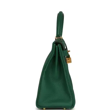 HERMÈS Hermes Kelly Retourne 28 Vert Moyen Clemence Gold Hardware | Thumbnail 3 HERMÈS Hermes Kelly Retourne 28 Vert Moyen Clemence Gold Hardware | Thumbnail 3