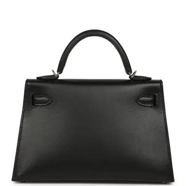 HERMÈS Hermes Kelly Sellier 20 "Pampilles" Black Tadelakt and Sombrero Palladium Hardware | Thumbnail 4 HERMÈS Hermes Kelly Sellier 20 "Pampilles" Black Tadelakt and Sombrero Palladium Hardware | Thumbnail 4