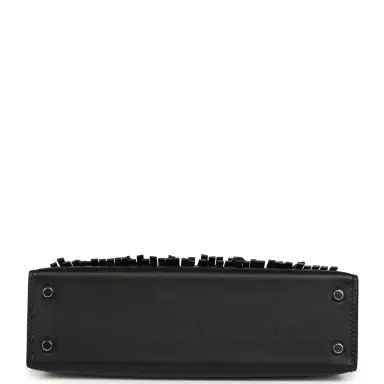 HERMÈS Hermes Kelly Sellier 20 "Pampilles" Black Tadelakt and Sombrero Palladium Hardware | Thumbnail 6 HERMÈS Hermes Kelly Sellier 20 "Pampilles" Black Tadelakt and Sombrero Palladium Hardware | Thumbnail 6