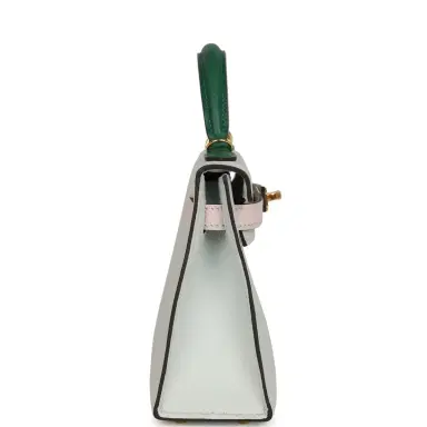 HERMÈS Hermes Kelly Sellier 20 Tri-color Gris Platine, Mauve Pale and Vert Moyen Epsom Gold Hardware | Thumbnail 3 HERMÈS Hermes Kelly Sellier 20 Tri-color Gris Platine, Mauve Pale and Vert Moyen Epsom Gold Hardware | Thumbnail 3