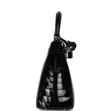 HERMÈS Hermes Kelly Sellier 25 Black Shiny Niloticus Crocodile Palladium Hardware | Thumbnail 3 HERMÈS Hermes Kelly Sellier 25 Black Shiny Niloticus Crocodile Palladium Hardware | Thumbnail 3