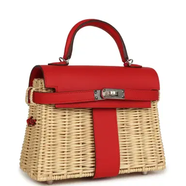 HERMÈS Hermes Mini Picnic Kelly 20 Rouge De Coeur Swift Palladium Hardware | Thumbnail 2 HERMÈS Hermes Mini Picnic Kelly 20 Rouge De Coeur Swift Palladium Hardware | Thumbnail 2